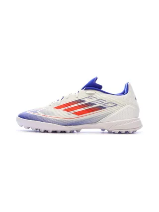 Chaussures de Foot Blanc/Bleu Adidas F50 League TF J 1