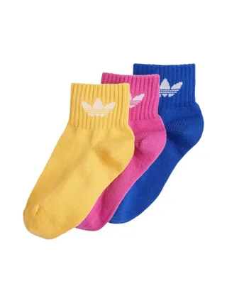X3 Paires de Chaussettes Jaune/Rose/Bleu enfant Adidas Kids Ankle 1