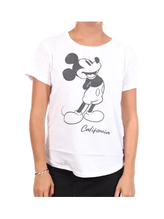 T-Shirt Blanc Femme Disney Mickey California Vintage 1