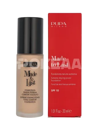 Pupa Made To Last Total Comfort Foundation SPF10 30ml - #020 Light Beige 1