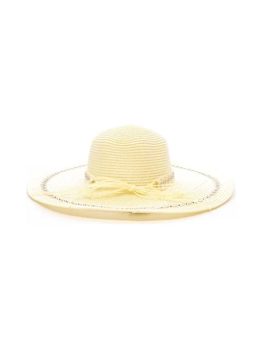 Chapeau de soleil en paille Beige à large bord Via Lorenzo SPCH1510 4