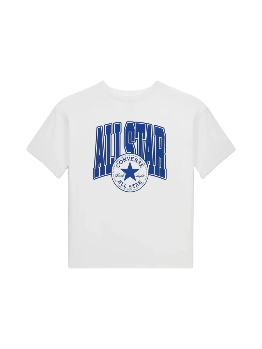 T-Shirt Blanc/Bleu Homme Converse Seal 2
