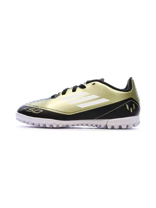 Chaussures de football Noires/Dorés Garçon Adidas F50 Club Tf J Mess 1