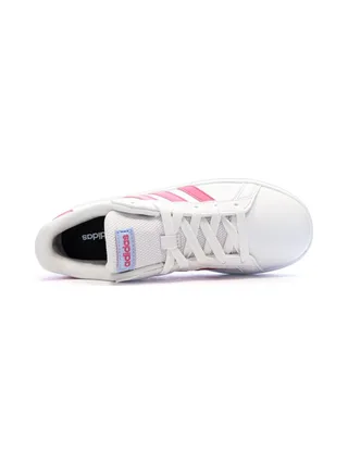 Baskets Blanches/Roses Fille Adidas Grand Court 2.00 4