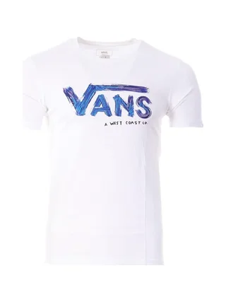 T-Shirt Blanc/Bleu Homme Vans Painted 1