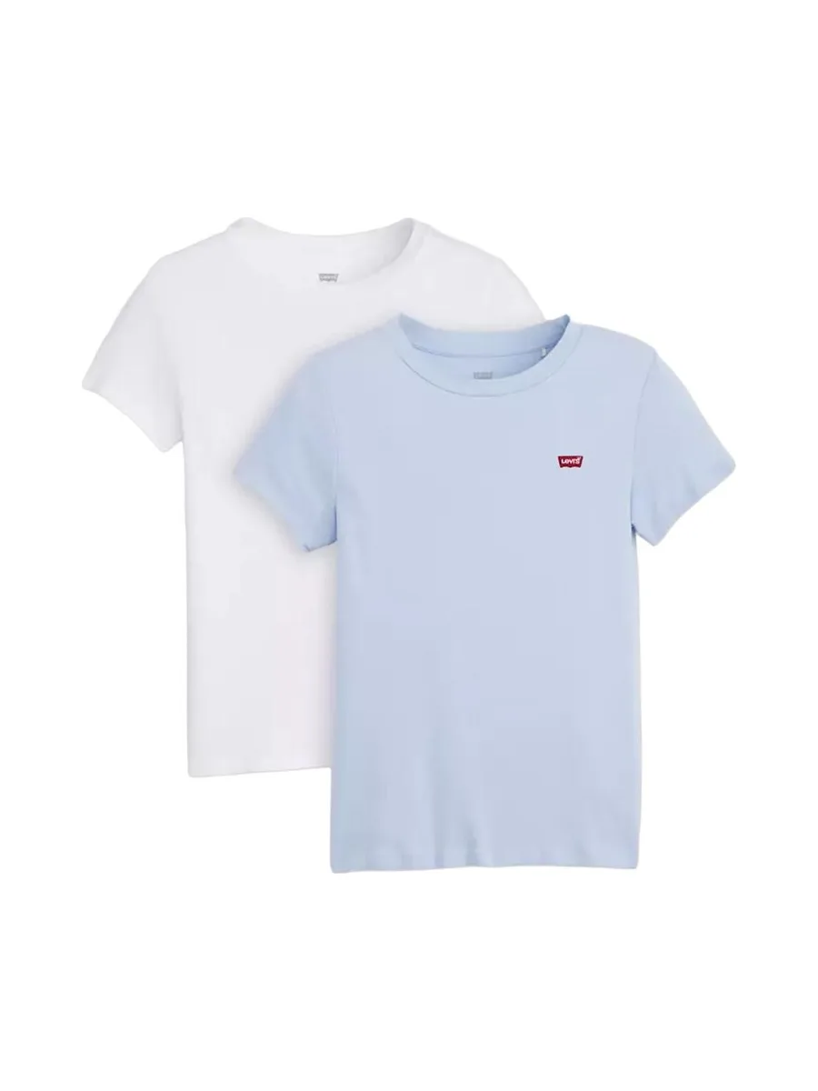 Lot de 2 T-shirts Blanc/Bleu Femme Levi's 2pack Essential 2