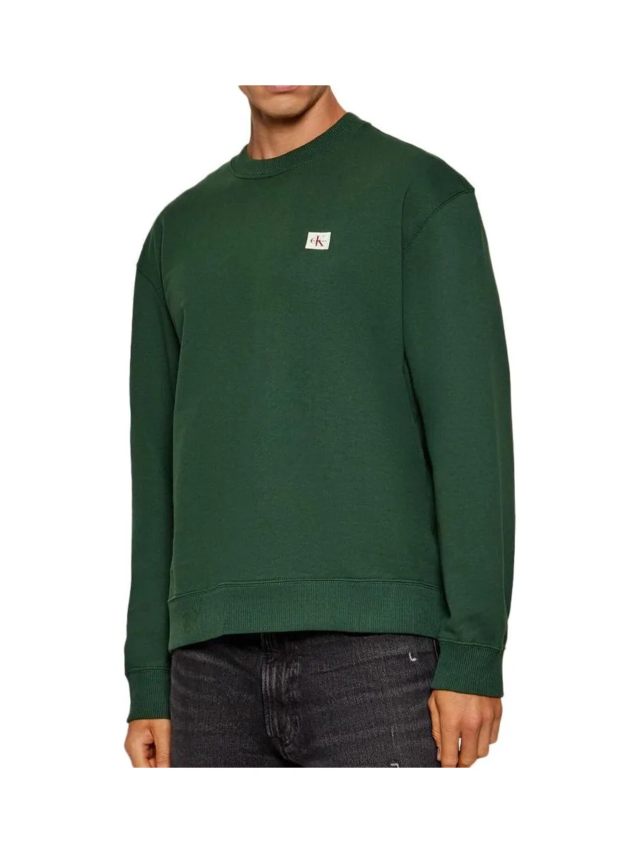 Sweat Vert Homme Calvin Klein Jeans 350 Terry Badge 1