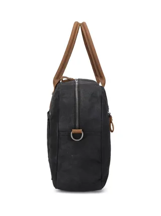 BART - Sac week-end en cuir véritable et toile enduite - Bleu 29