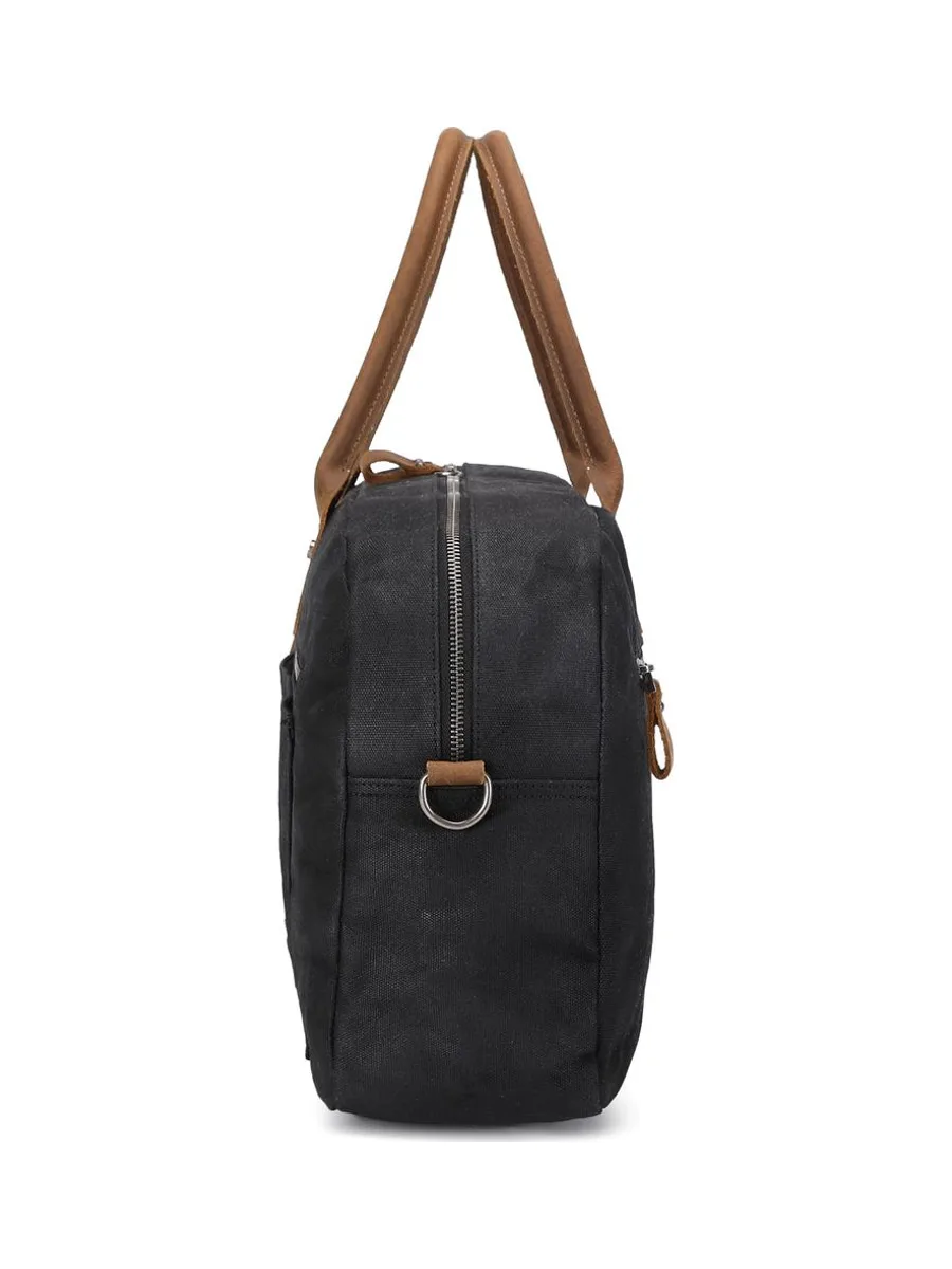BART - Sac week-end en cuir véritable et toile enduite - Bleu 29