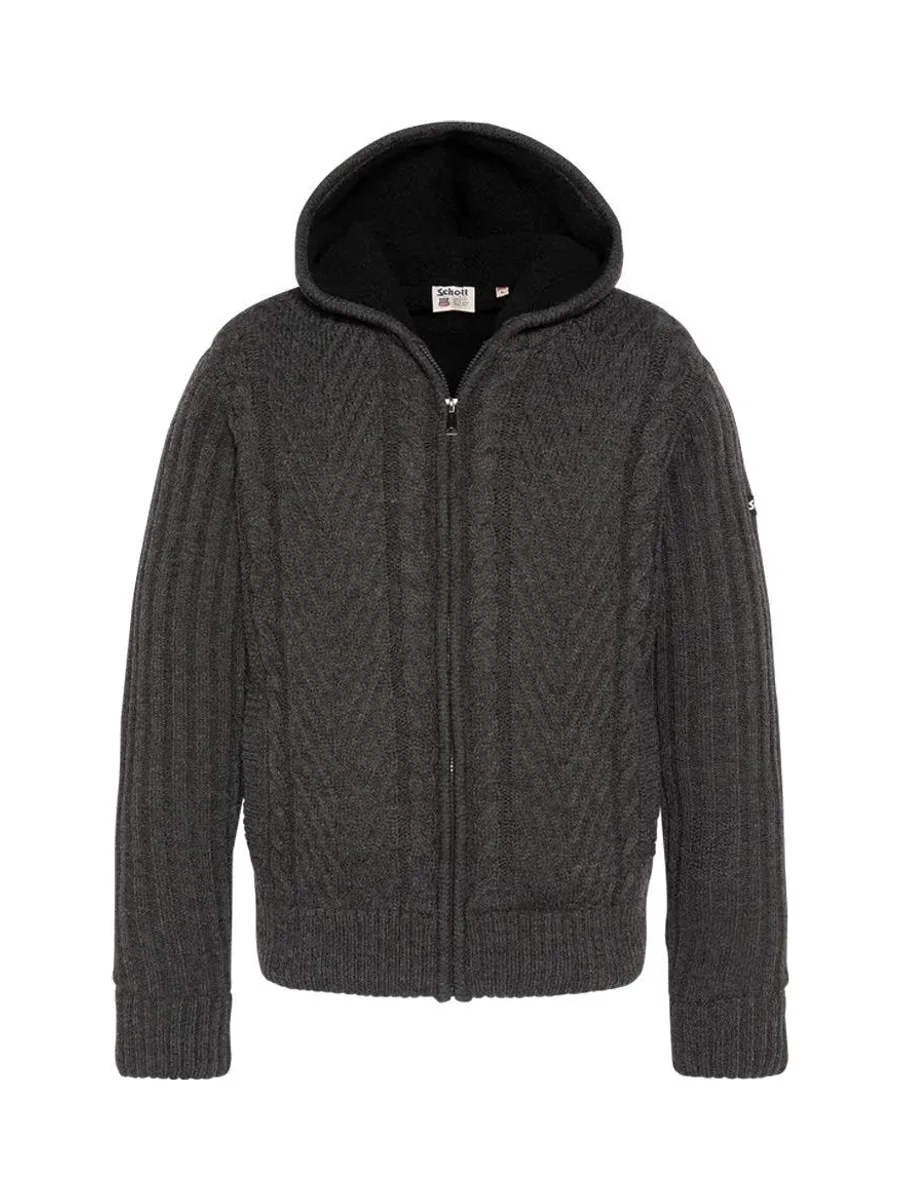 Veste en Sherpa Zippé GriseHomme Schott PLENZO 2