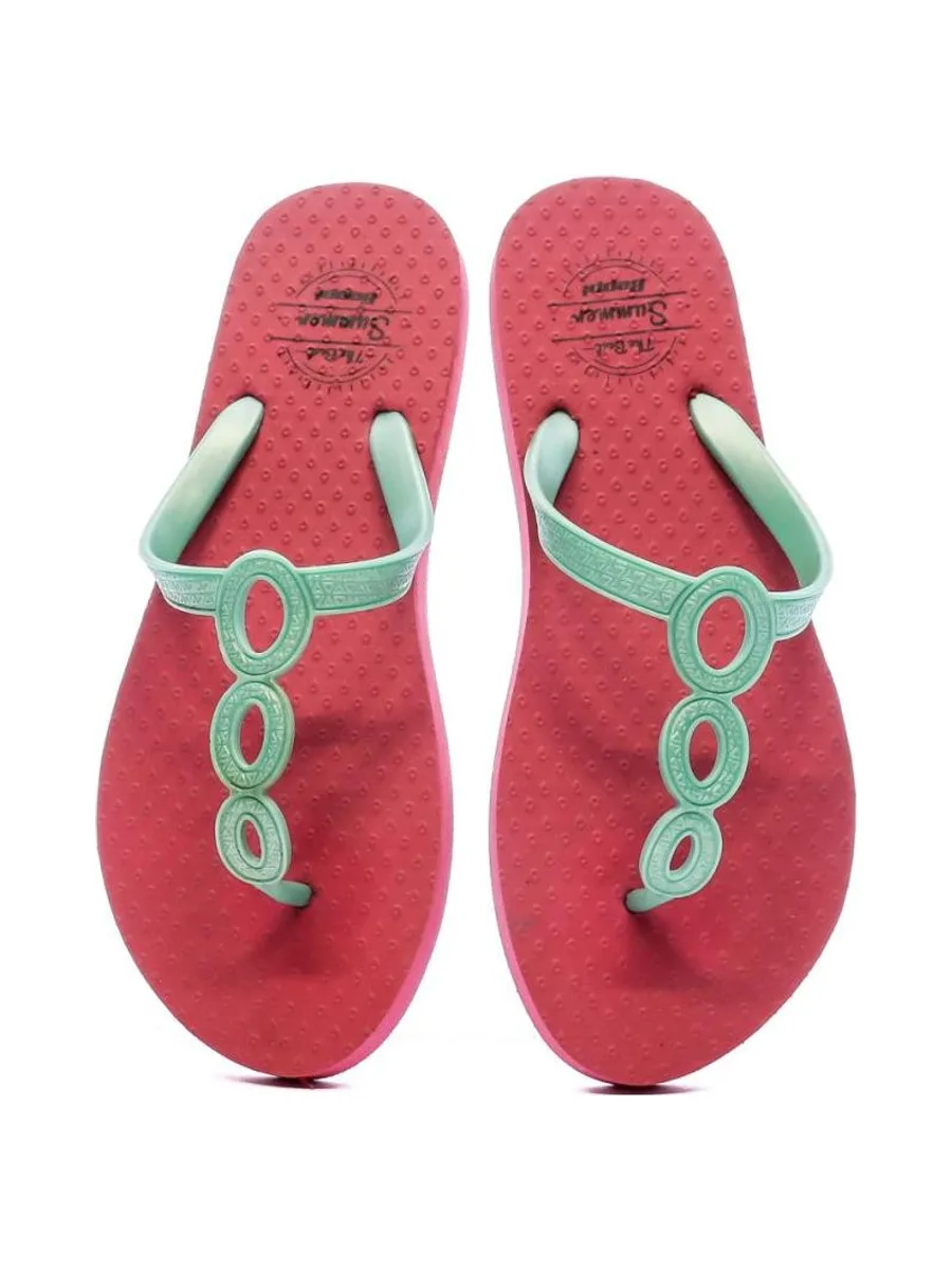 Tongs Rose/Vert Femme Beppi 3