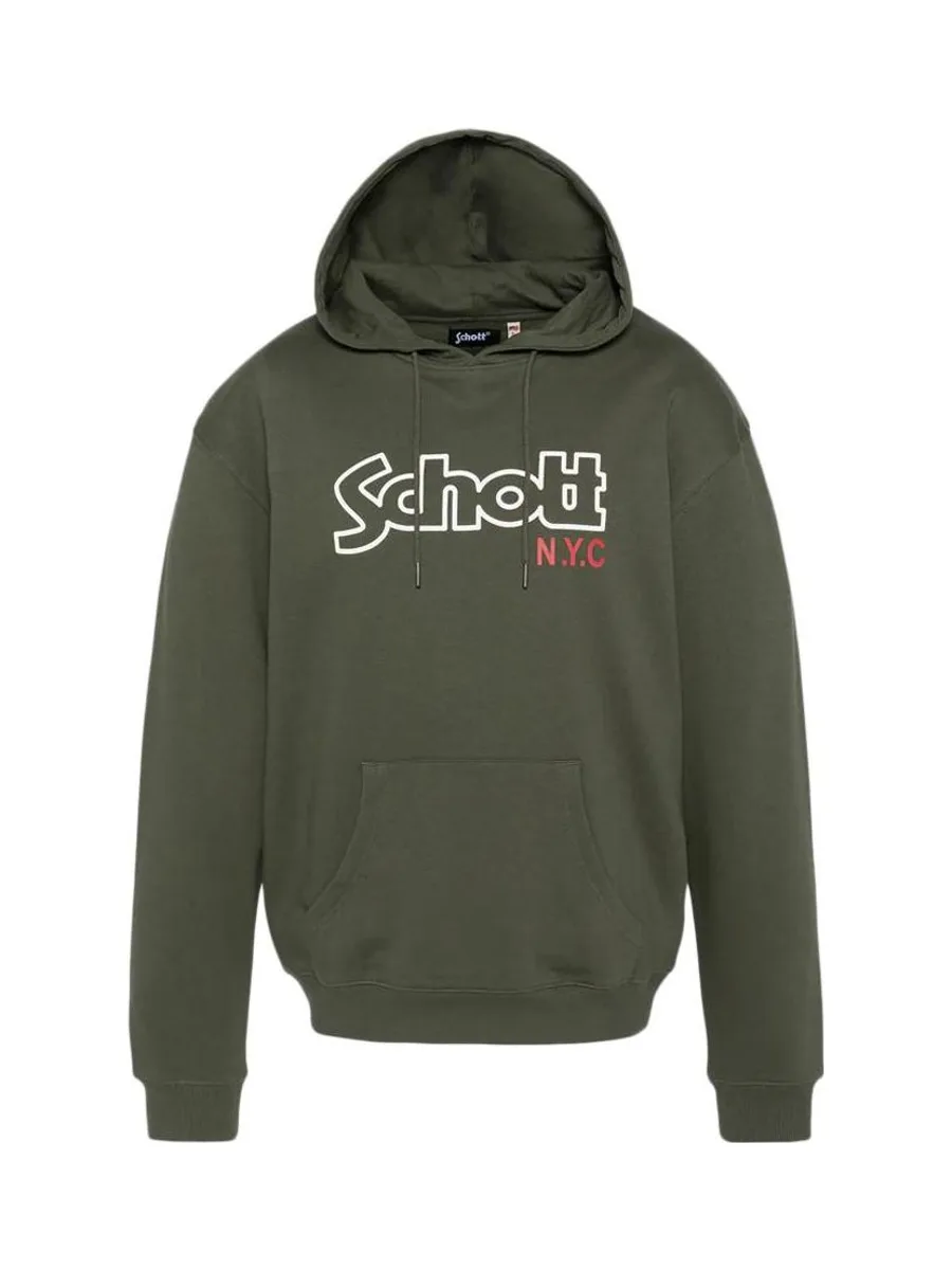 Sweat à Capuche Kaki Homme Schott Sidney 2