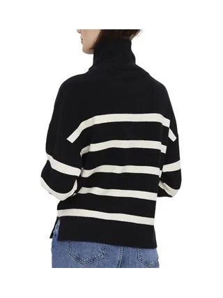 Pull Noir/beige Femme Vero Moda Saba 2