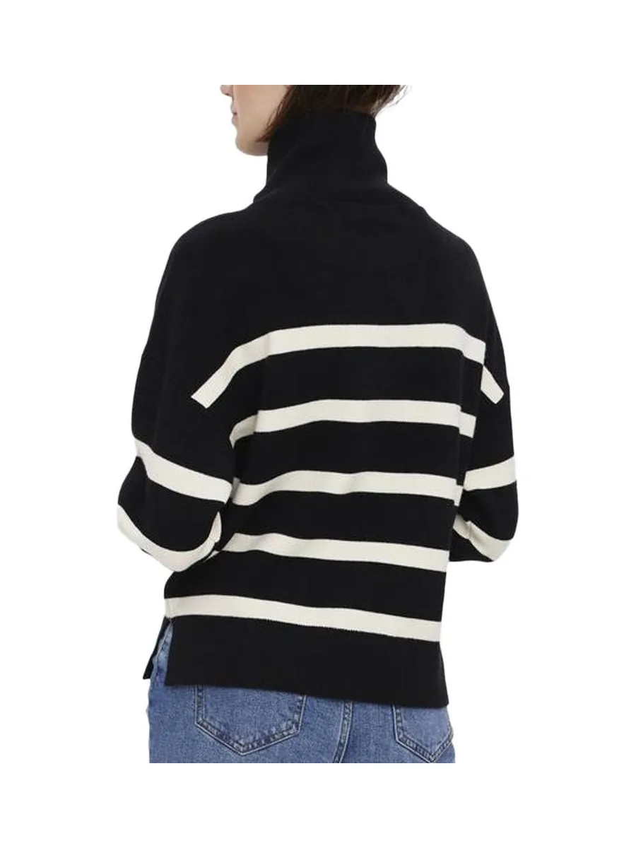 Pull Noir/beige Femme Vero Moda Saba 3