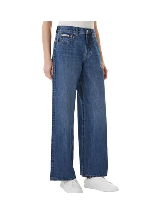 Jean Loose Bleu Femme Calvin Klein The Wide Indigo 1