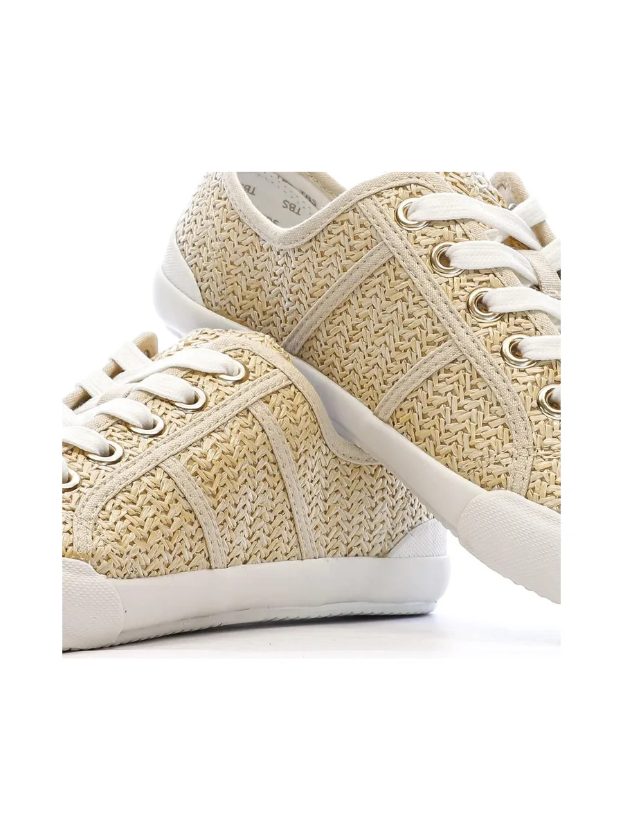 Chaussures en Toile Beige/Blanche Femme TBS OPIACE 8