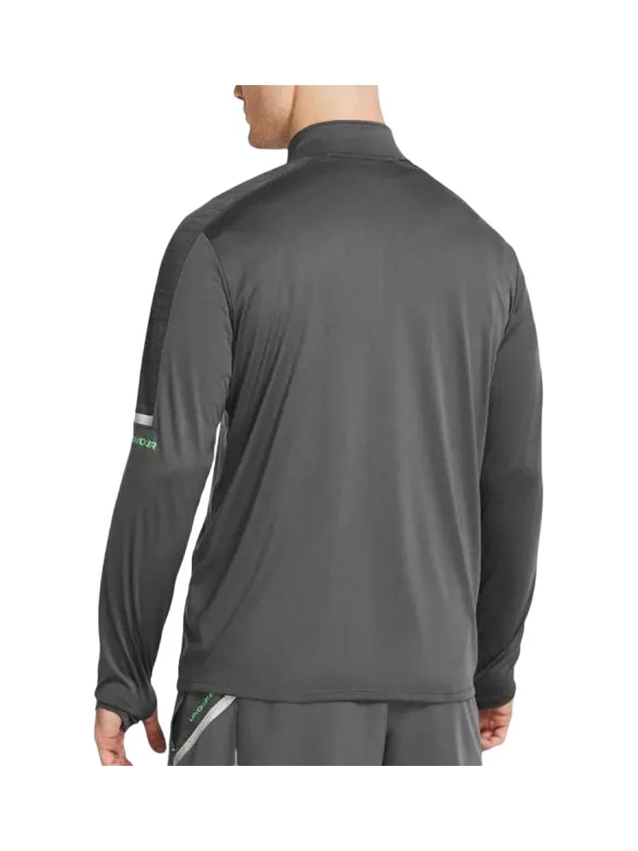 Sweat 1/4 gris/vert Homme Under Armour Core+ Tech 2
