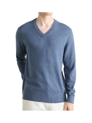 Pull Bleu Moyen Homme Tommy Hilfiger Pima 1