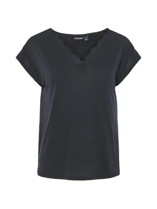 T-Shirt Noir Femme Pieces Kamala 1