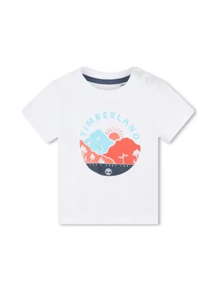 T-Shirt Blanc Bébé Timberland T60102 1