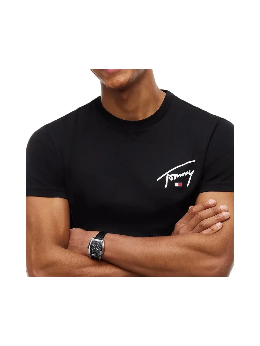 T-Shirt Noir Homme Tommy Hilfiger Signature C 4