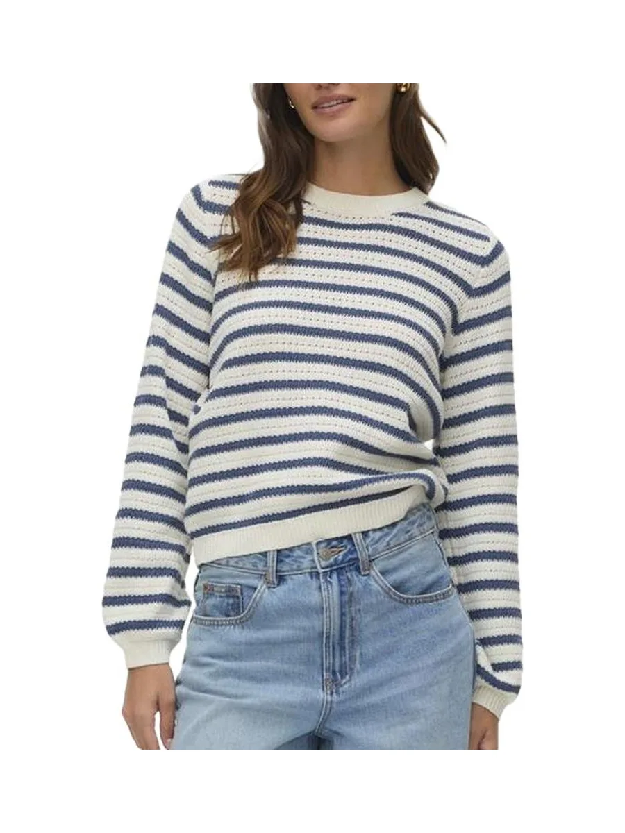 Pull Blanc/Marine Femme Vero Moda Gorgeous 1
