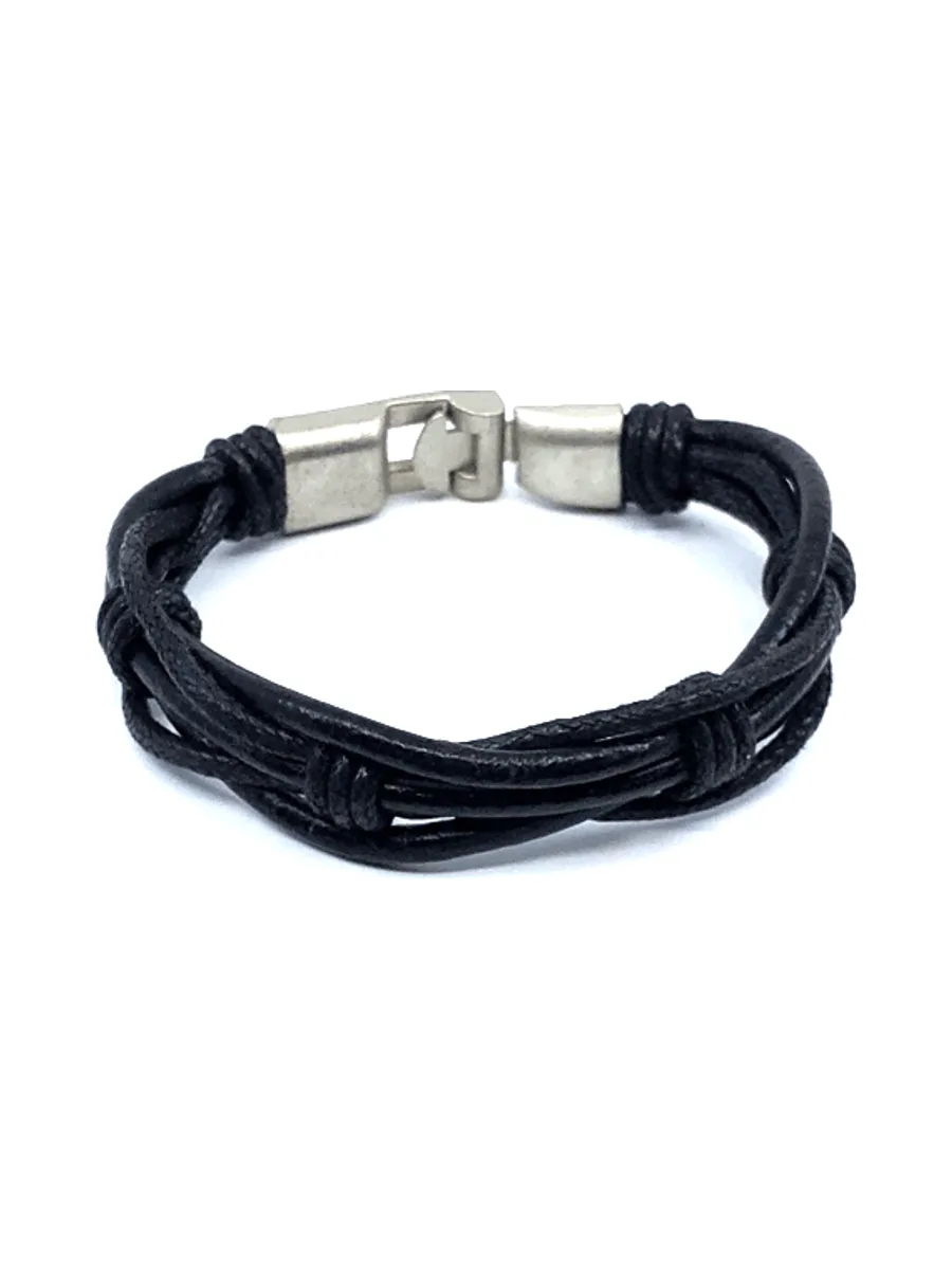 Bracelet Pyrénées noir - cuir 5