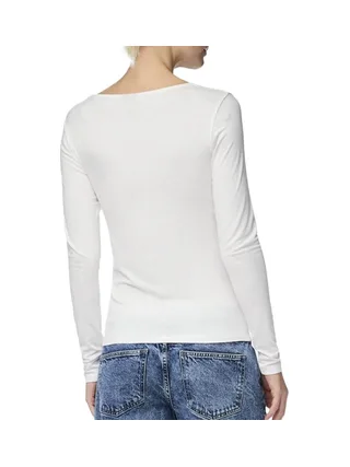 T-Shirt Blanc Femme Pieces Pcbarbera 2