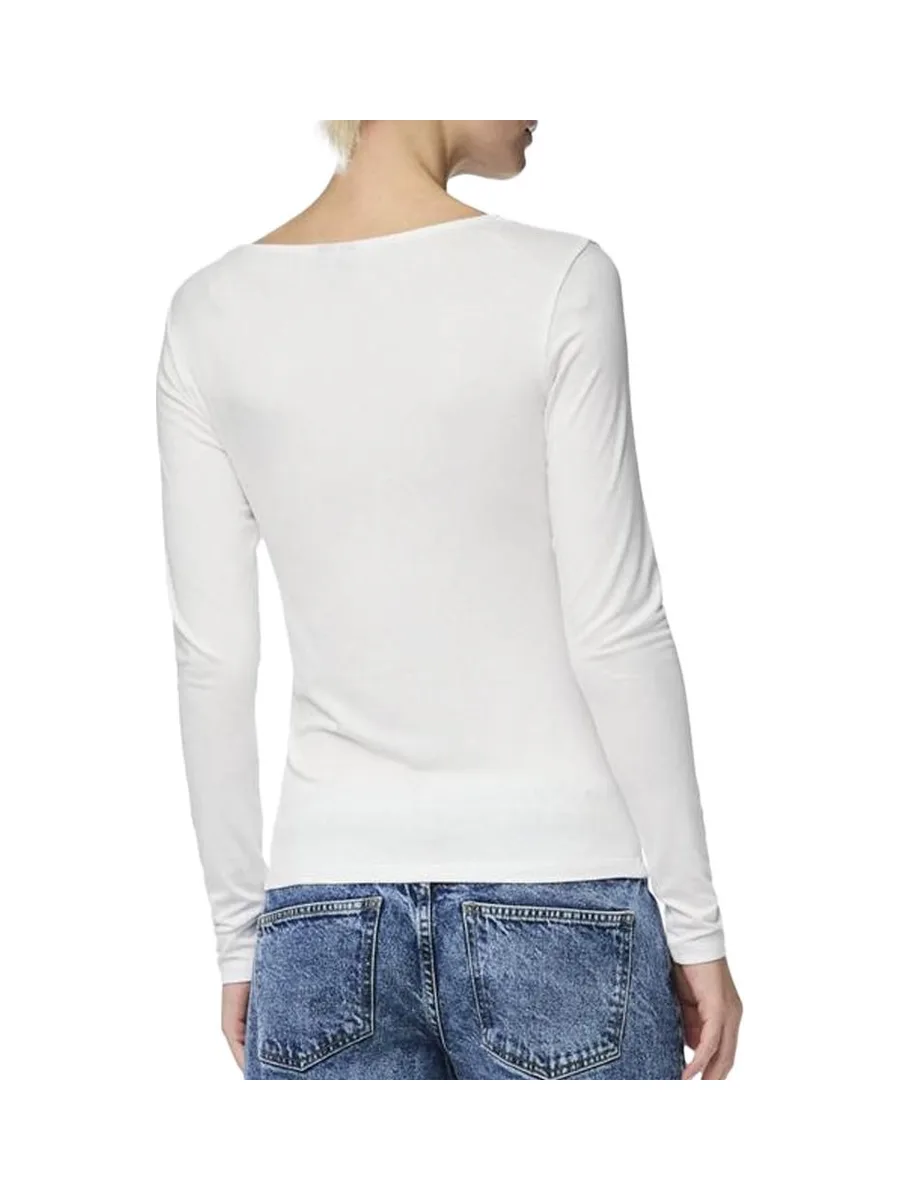 T-Shirt Blanc Femme Pieces Pcbarbera 3