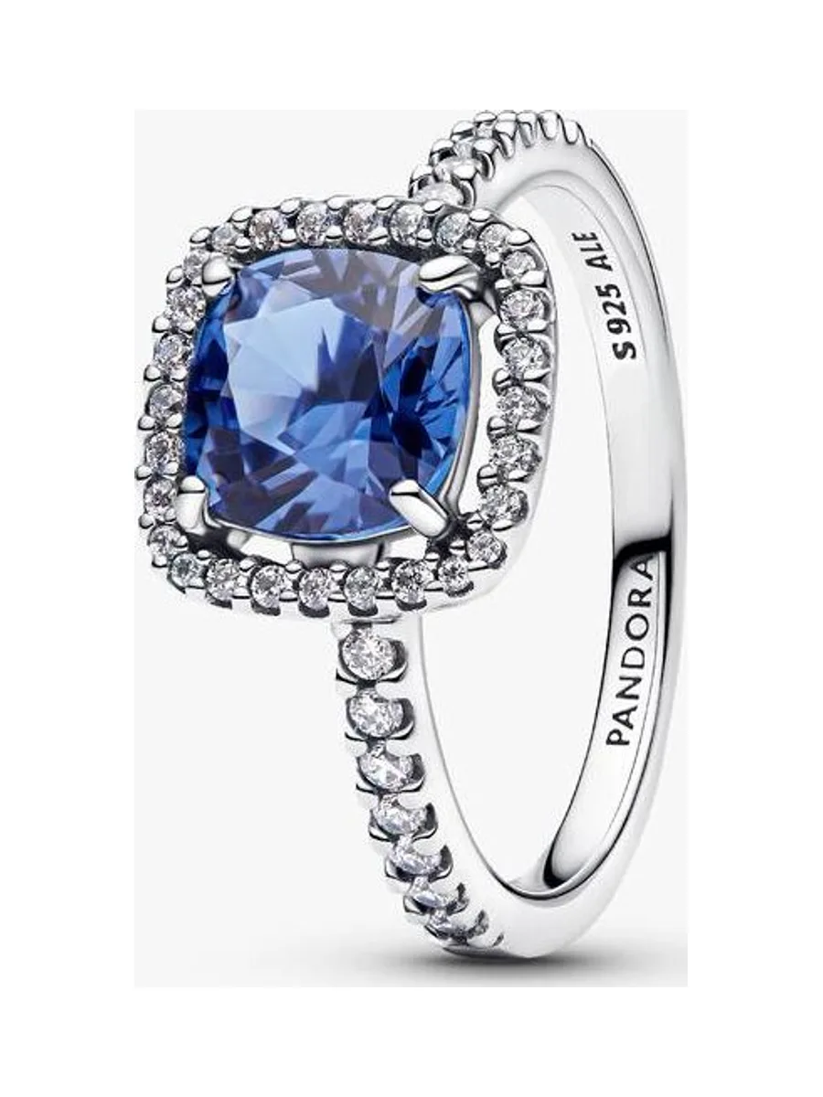Pandora - Bague Fleur Corn crystal zirconia en argent sterling bleu 1