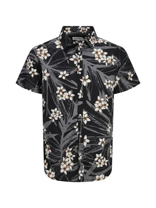 Chemise Noir à Motifs Garçon Jack & Jones Hawaii 3