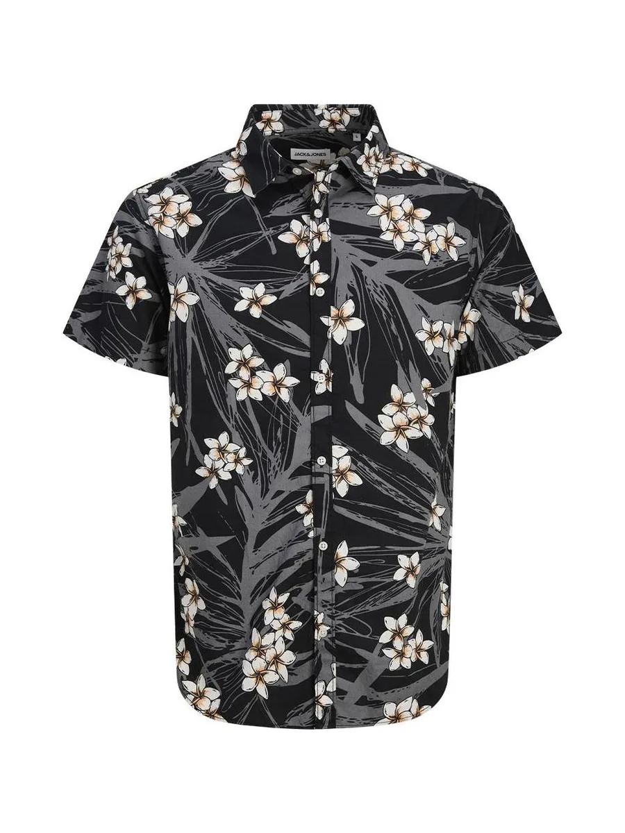 Chemise Noir à Motifs Garçon Jack & Jones Hawaii 4