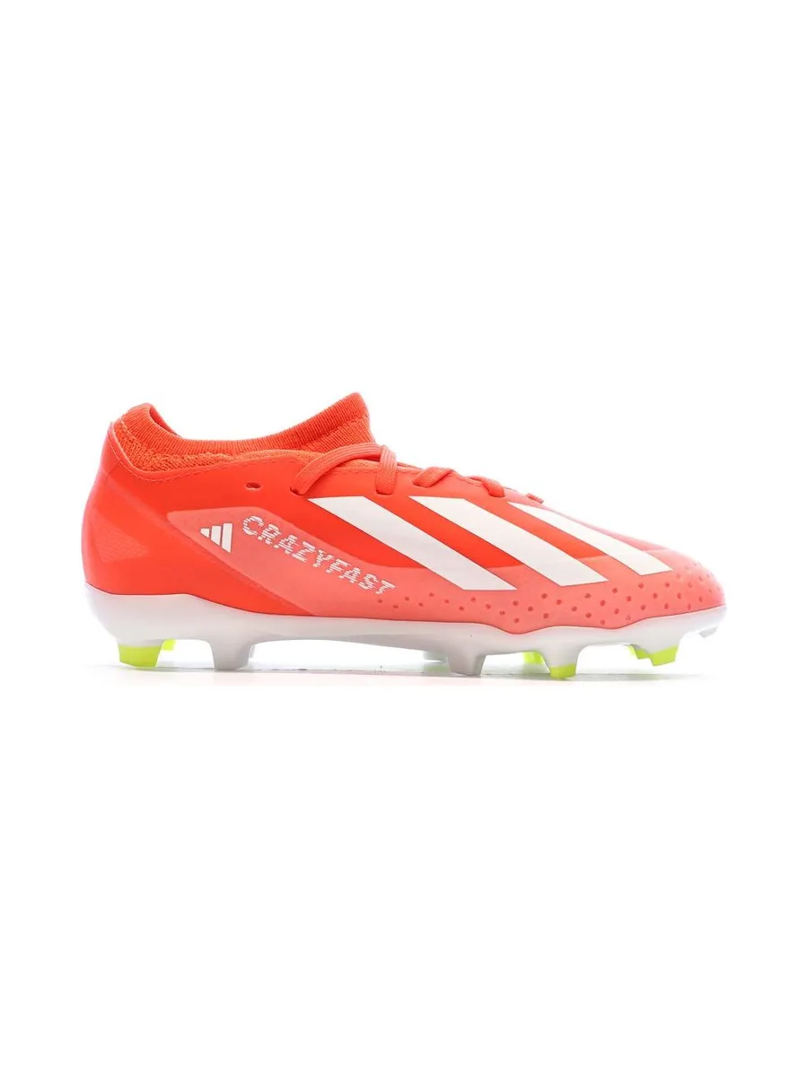 Chaussures de Football Blanches/Rouges Garçon Adidas Crazyfast League 3