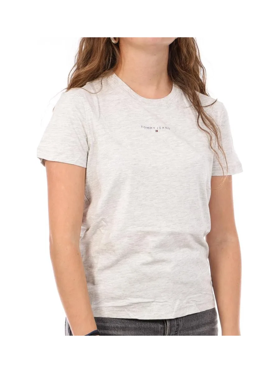 T-Shirt Gris Clair Femme Tommy Hilfiger Linear 2
