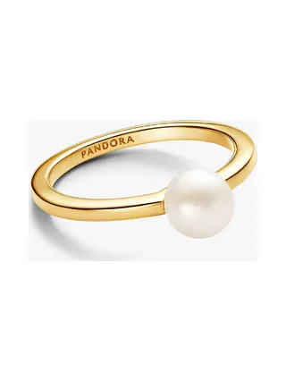 Pandora - Bague Treated freshwater cultured pearl en plaqué or 14 carats blanc 2