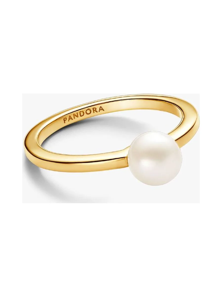 Pandora - Bague Treated freshwater cultured pearl en plaqué or 14 carats blanc 2