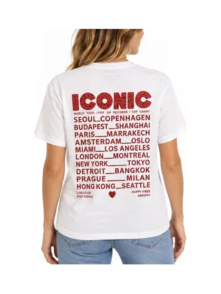 T-Shirt Blanc Femme Mère et Fille Iconic Bandana Rouge 2