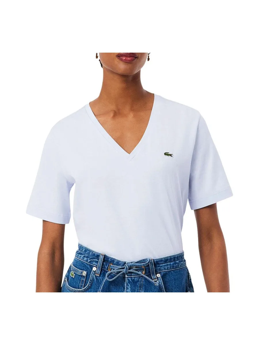 T-Shirt Bleu Femme Lacoste Relaxed 2