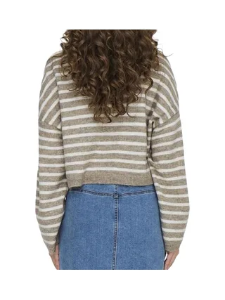 Pull Col roulé Beige/Blanc Femme Only Talio 2