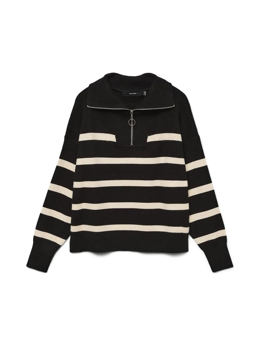 Pull Noir/beige Femme Vero Moda Saba 4