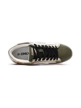 Baskets Blanches/Camel Femme Only Star 4