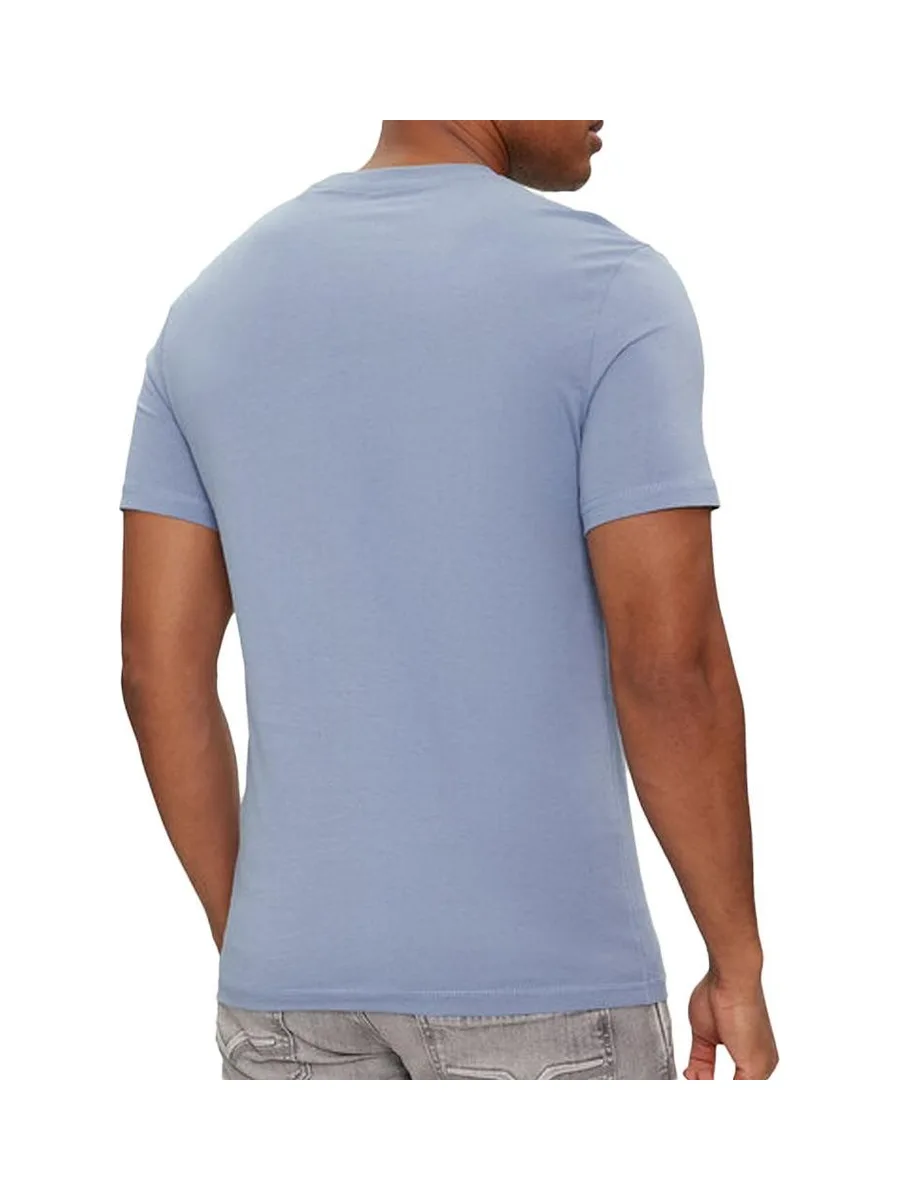 T-shirt Bleu Clair Homme Guess Aidy 3