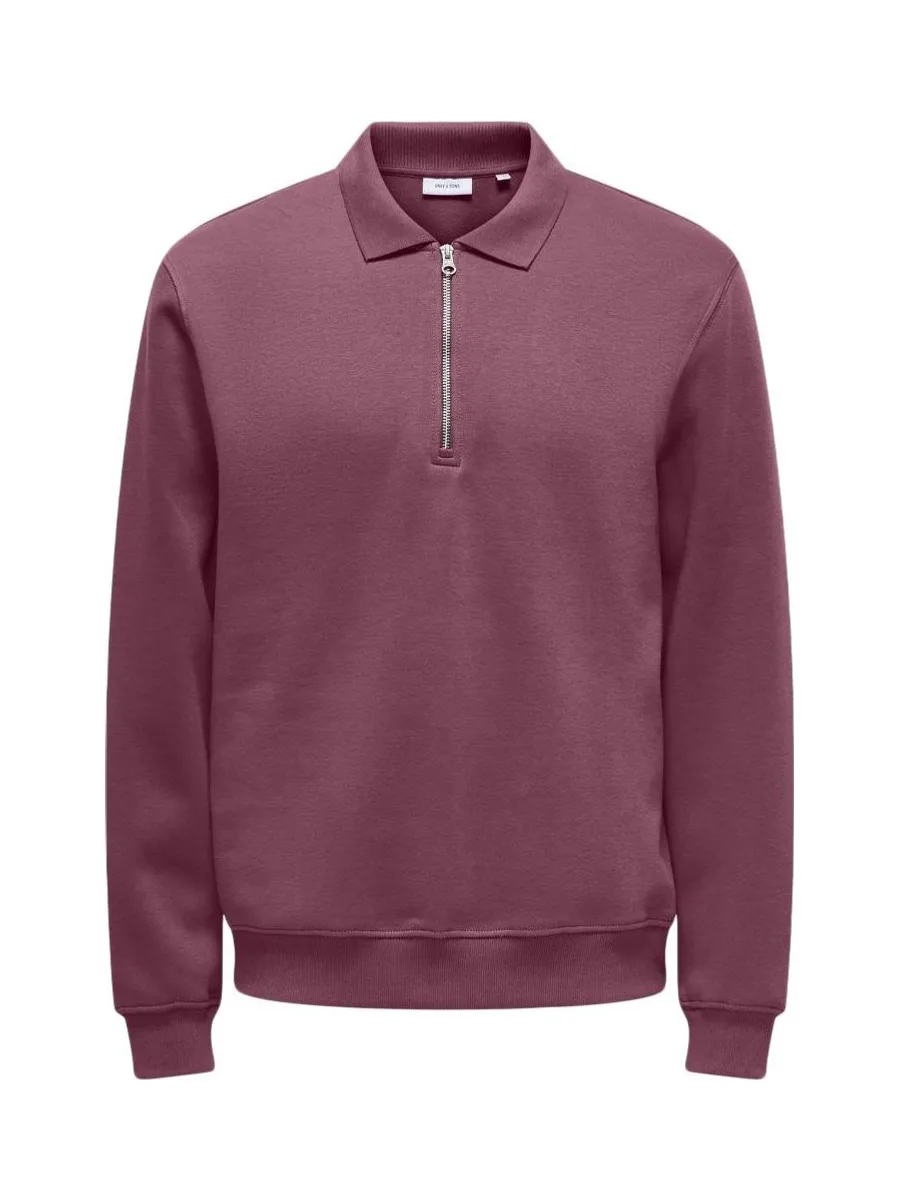 Sweat 1/2 Bordeaux Homme Only & Sons Abbott 4
