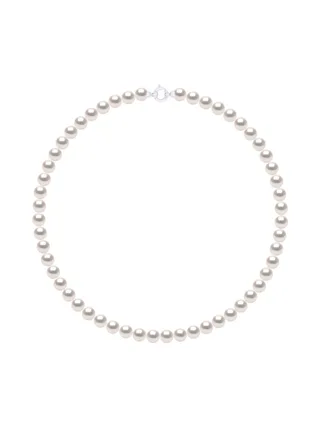 Collier Véritables Perles Akoya Rondes 7-8 mm — Or Blanc 750 Millièmes — 45 cm 1