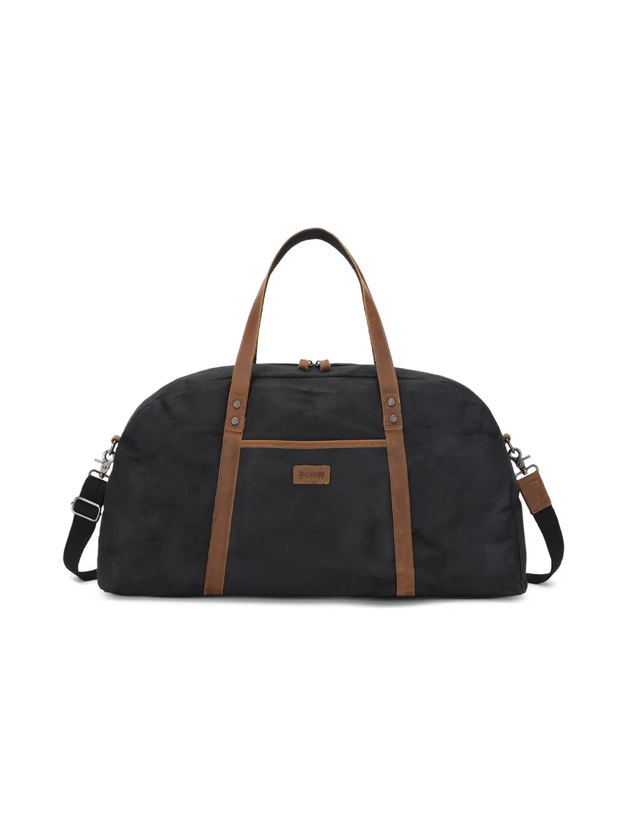 BOB - Sac de voyage en cuir véritable et toile enduite - Bleu 25