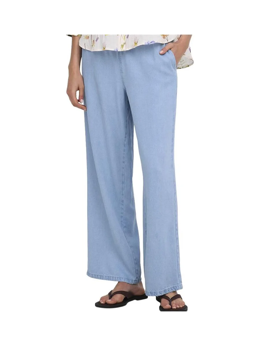 Pantalon Bleu Femme JDY Mira Mw Wide String 1