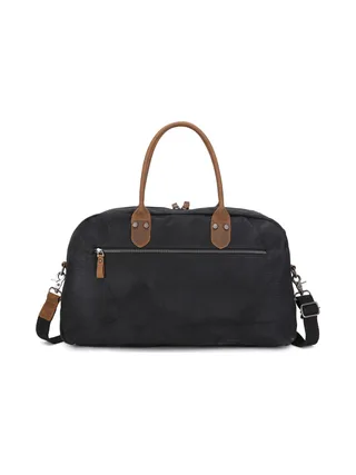 BART - Sac week-end en cuir véritable et toile enduite - Bleu 30