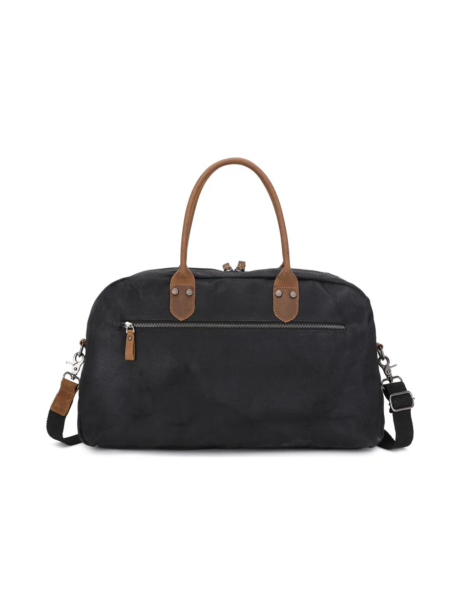 BART - Sac week-end en cuir véritable et toile enduite - Bleu 30