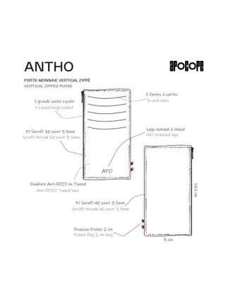 ANTHO - Porte-monnaie vertical zippé en liège - Naturel 30