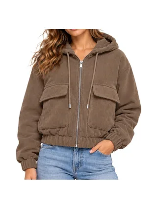 Blouson Marron Femme Only Corduroy 1